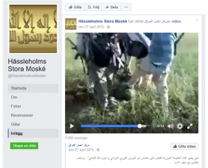 Barnsoldater trakasseras på filmklipp på moskéns Facebooksida.