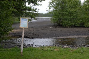 En del av det tjocka slamlagret på sjöbottnen började röra sig på grund av det kraftiga regnet i helgen. Foto: Urban Önell