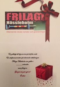 Presentkortet är i storlek A5 och har Frilagts logga på ena sidan och text med plats för valfritt belopp på andra sidan.