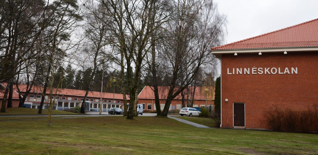 Bilden visar Linnéskolan i Hässleholm.