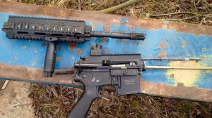 Vapnetsom visade sig vara ett trasigt paintballvapen, hittades vid röjning efter ett tiggarläger på Göinge Bils mark . Foto: Privat
