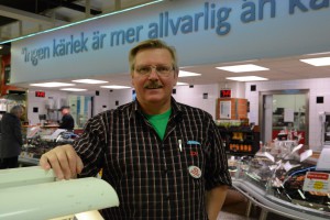 Arne har trivts på Kvantum. Ingen kärlek är mer allvarlig än kärleken till mat, står det ovanför delikatessen.