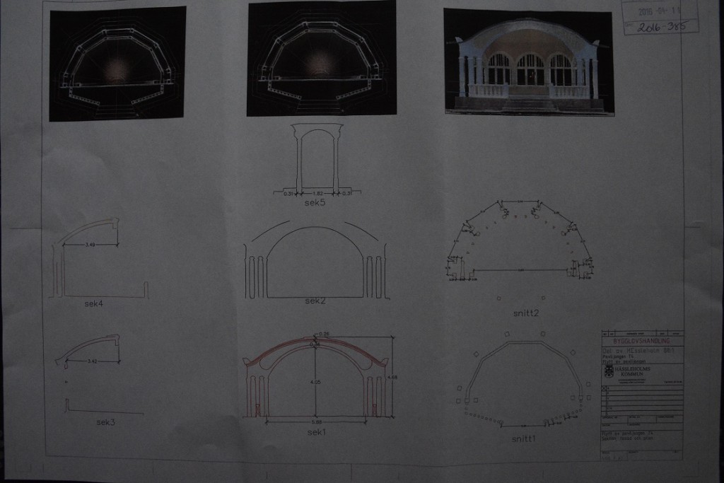 De inskickade ritningarna innehåller detaljerade beräkningar som gör det möjligt att återskapa musikpaviljongen i de delar den eventuellt inte klarar en flytt.