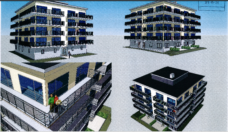 Jacob Karlssons förslag till femvåningshus i Officersparken har reviderats flera gånger. På tisdag behandlar byggnadsnämnden bygglovet.