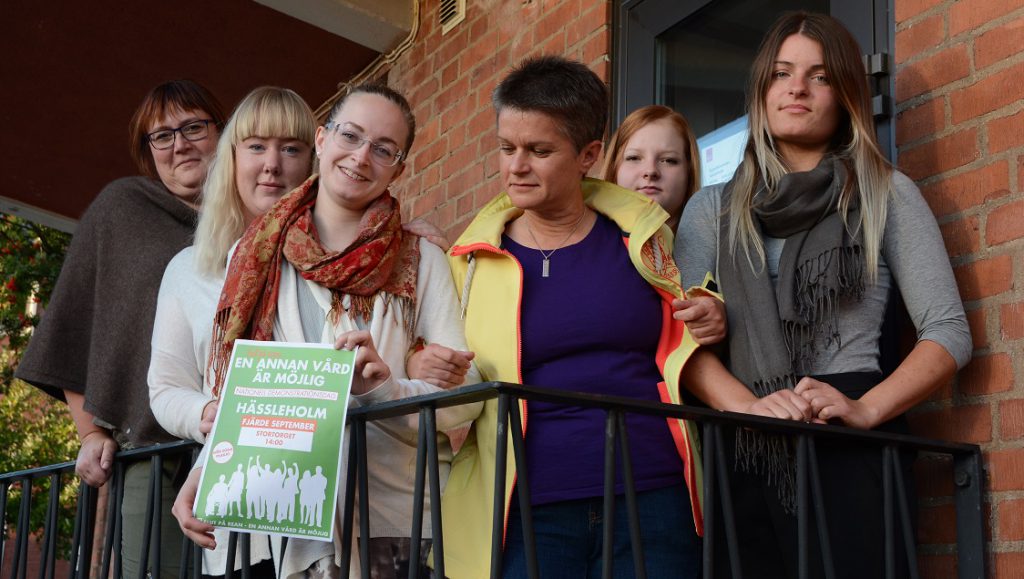 Gruppen som förbereder demonstrationen i Hässleholm för en annan vård hoppas på mycket folk på Stortorget på söndag eftermiddag. Foto: Berit Önell