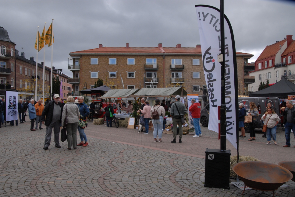 Bilden visar folkvimmel på Stortorget.