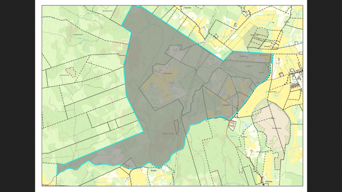 Bilden visar karta över skyddsjaktområdet.