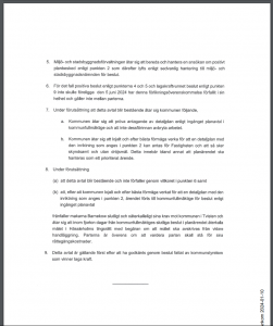 Bilden visar sidan två av förlikningsavtalet.