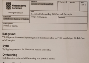 Bilden visar en del av den tillfälliga rutinen.