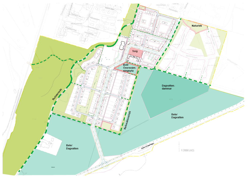 Bilden visar en illustration ur detaljplanens planbeskrivning.