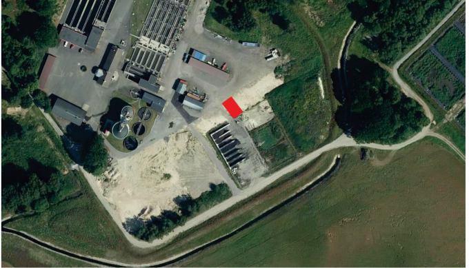 Bilden visar bodens placering enligt bygglovet.